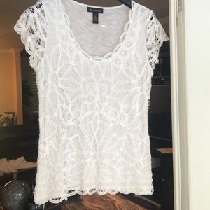 INC White Lace Top